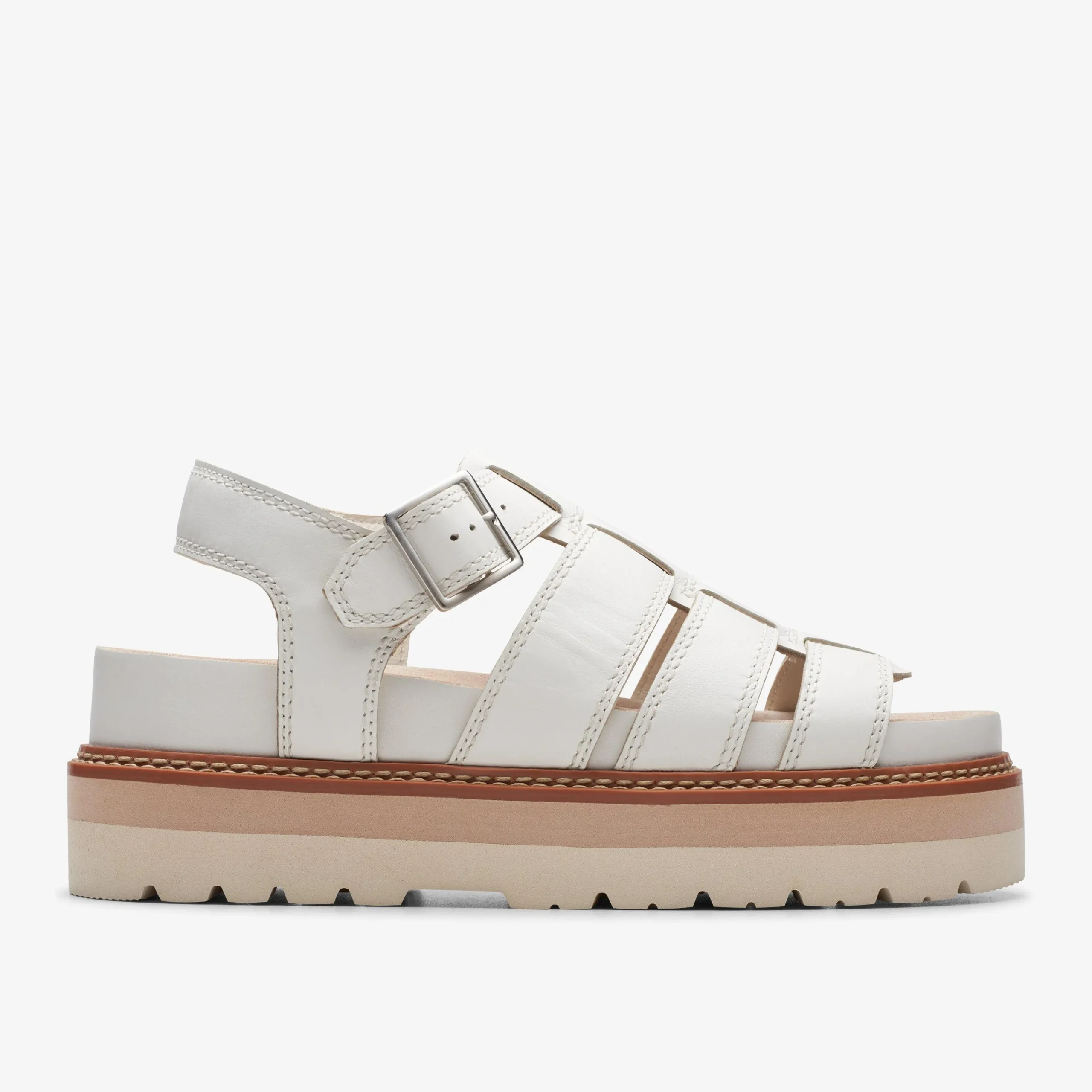 Clarks Orianna Twist Off White Leather Hot