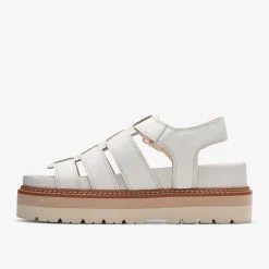 Clarks Orianna Twist Off White Leather Hot