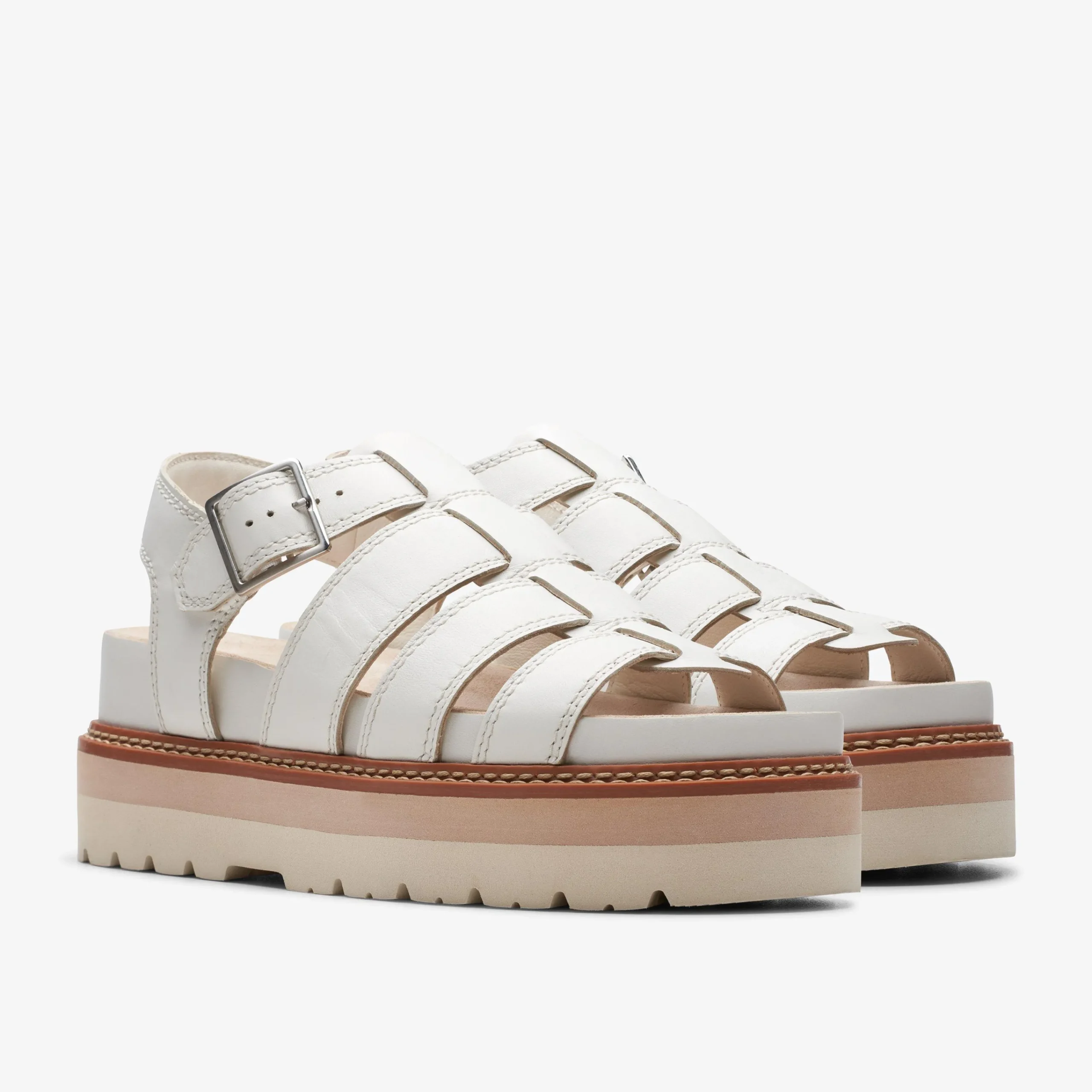 Clarks Orianna Twist Off White Leather Hot