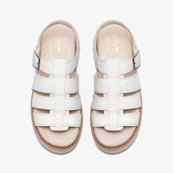 Clarks Orianna Twist Off White Leather Hot