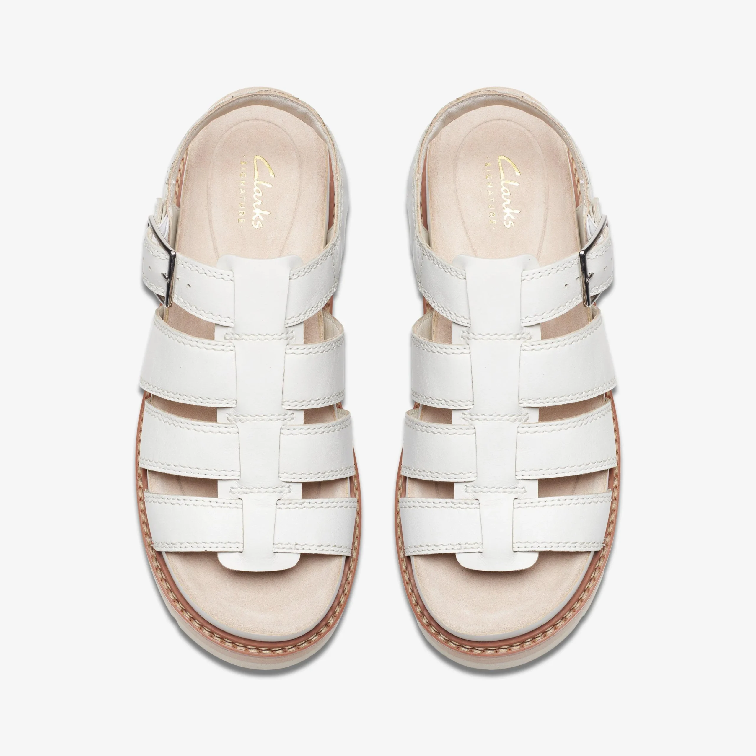 Clarks Orianna Twist Off White Leather Hot