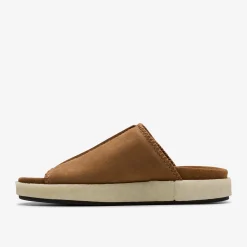 Clarks Overleigh Slide Cola Suede New