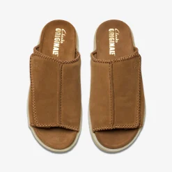 Clarks Overleigh Slide Cola Suede New