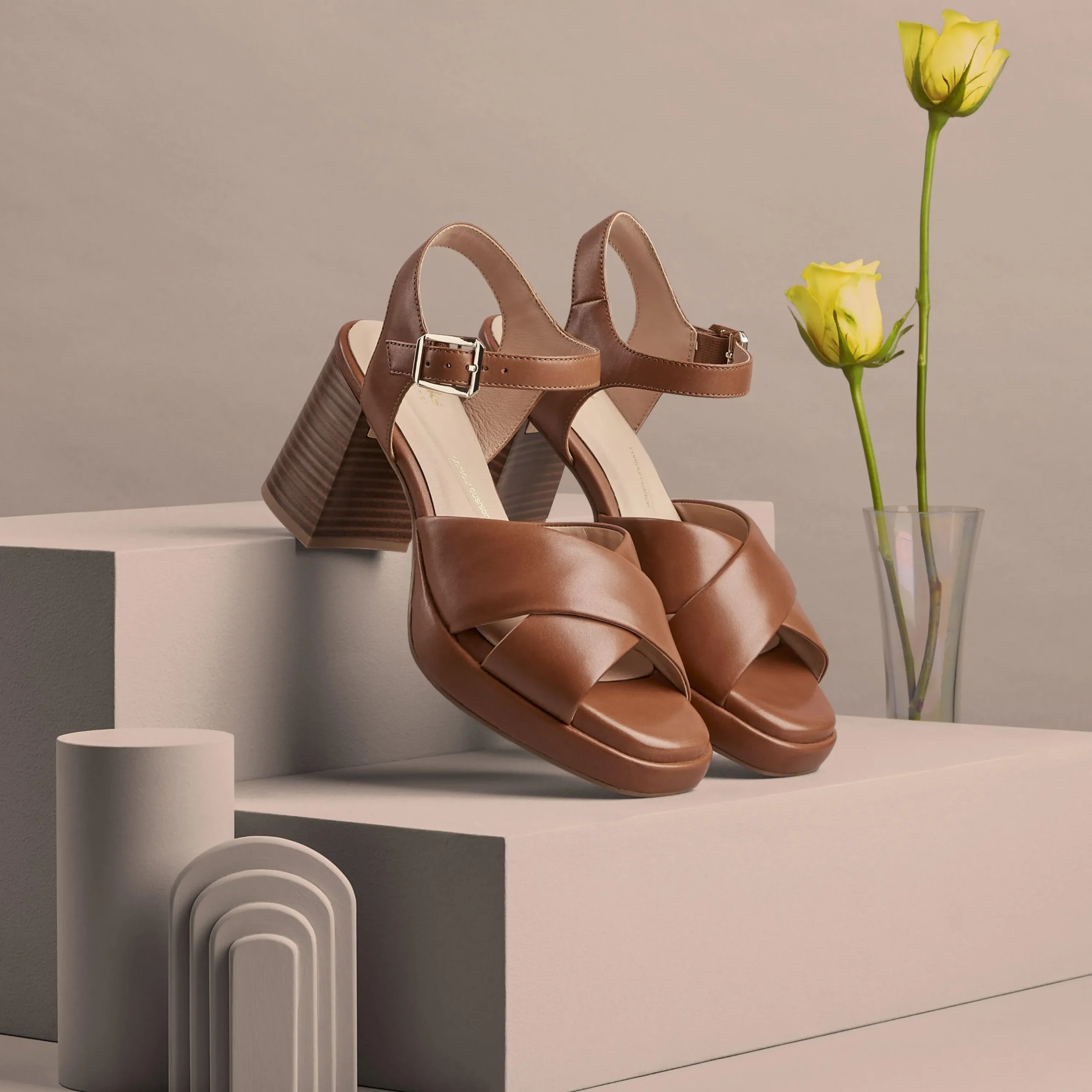 Clarks Ritzy 75 Rae Tan Leather Cheap