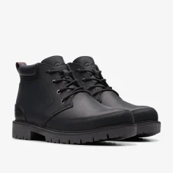 Clarks Rossdale Mid Black Leather Outlet