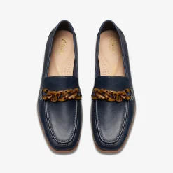 Clarks Sarafyna Iris Navy Leather New