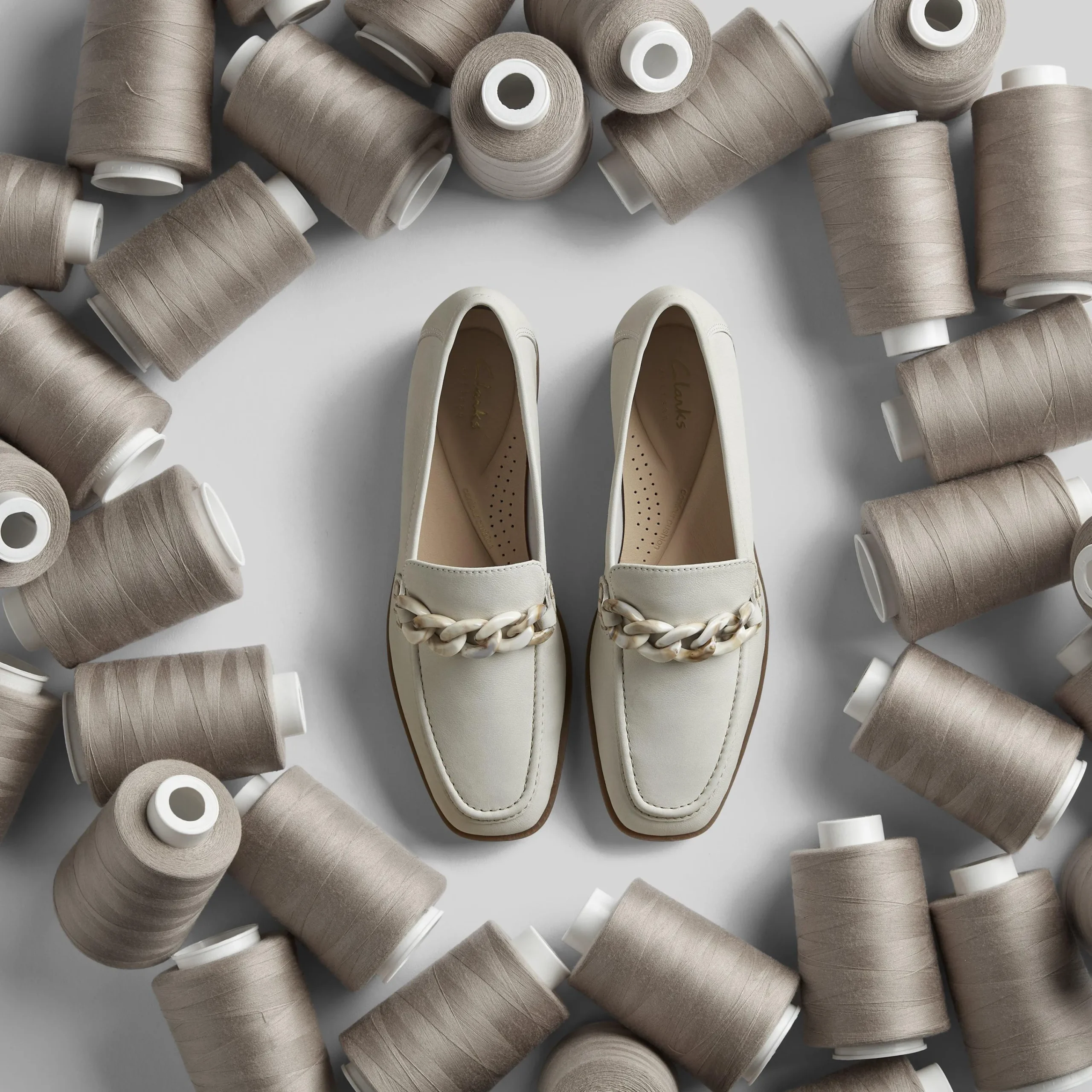 Clarks Sarafyna Iris White Leather Fashion