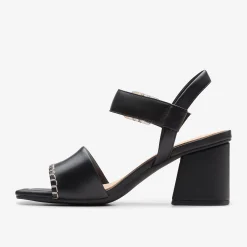 Clarks Siara 65 Buckle Black Leather Clearance