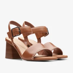 Clarks Siara 65 Buckle Tan Leather Flash Sale