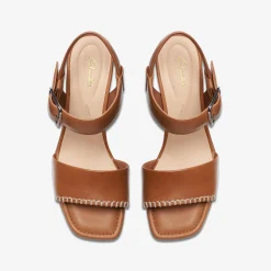 Clarks Siara 65 Buckle Tan Leather Flash Sale