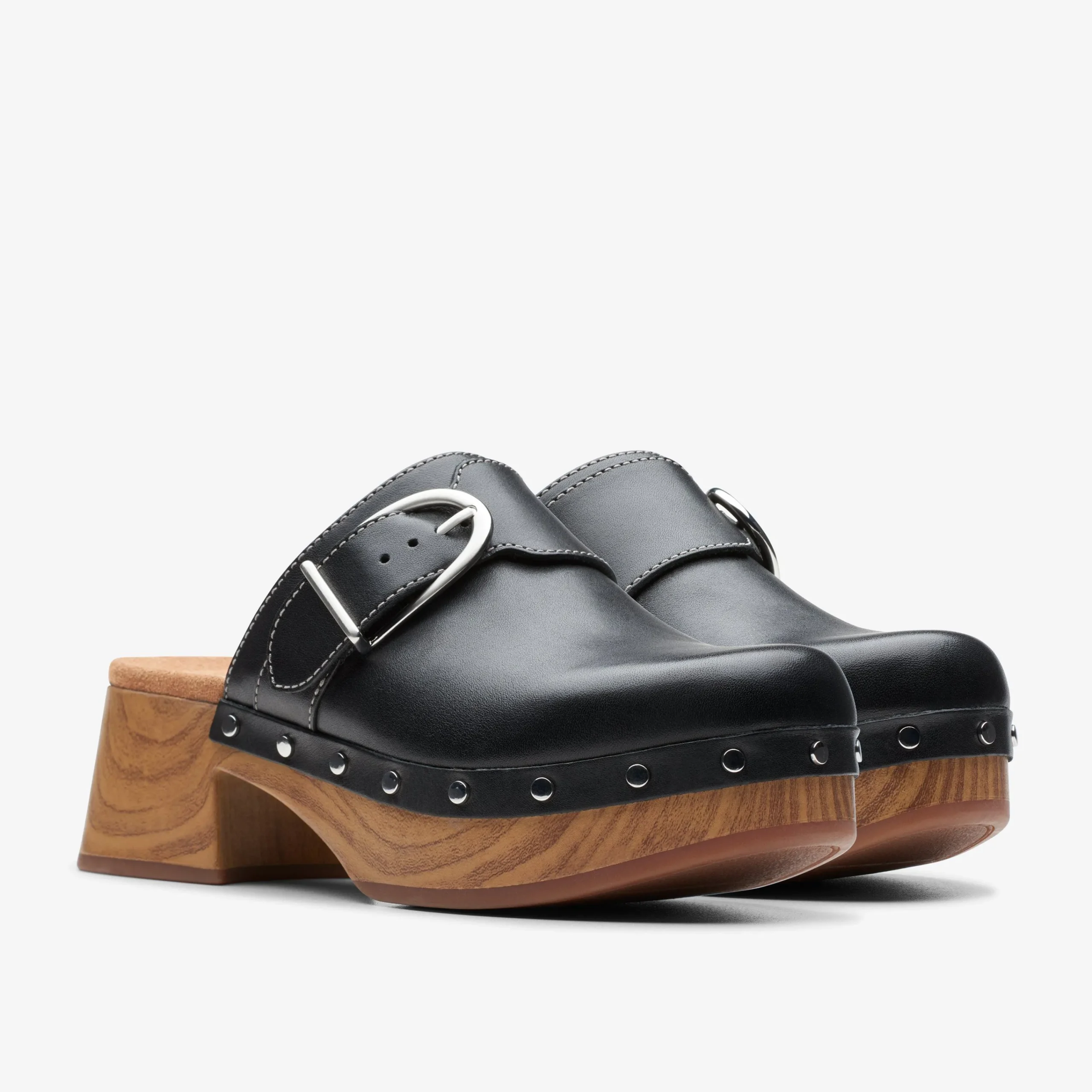 Clarks Sivanne Sun Black Leather Outlet