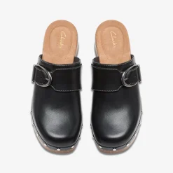 Clarks Sivanne Sun Black Leather Outlet