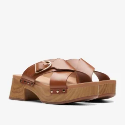 Clarks Sivanne Walk Tan Leather Flash Sale