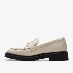 Clarks SPLEND PENNY Ivory Leather Best Sale