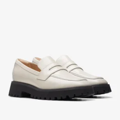 Clarks Stayso Edge Ivory Leather Clearance