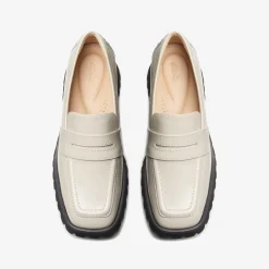 Clarks Stayso Edge Ivory Leather Clearance