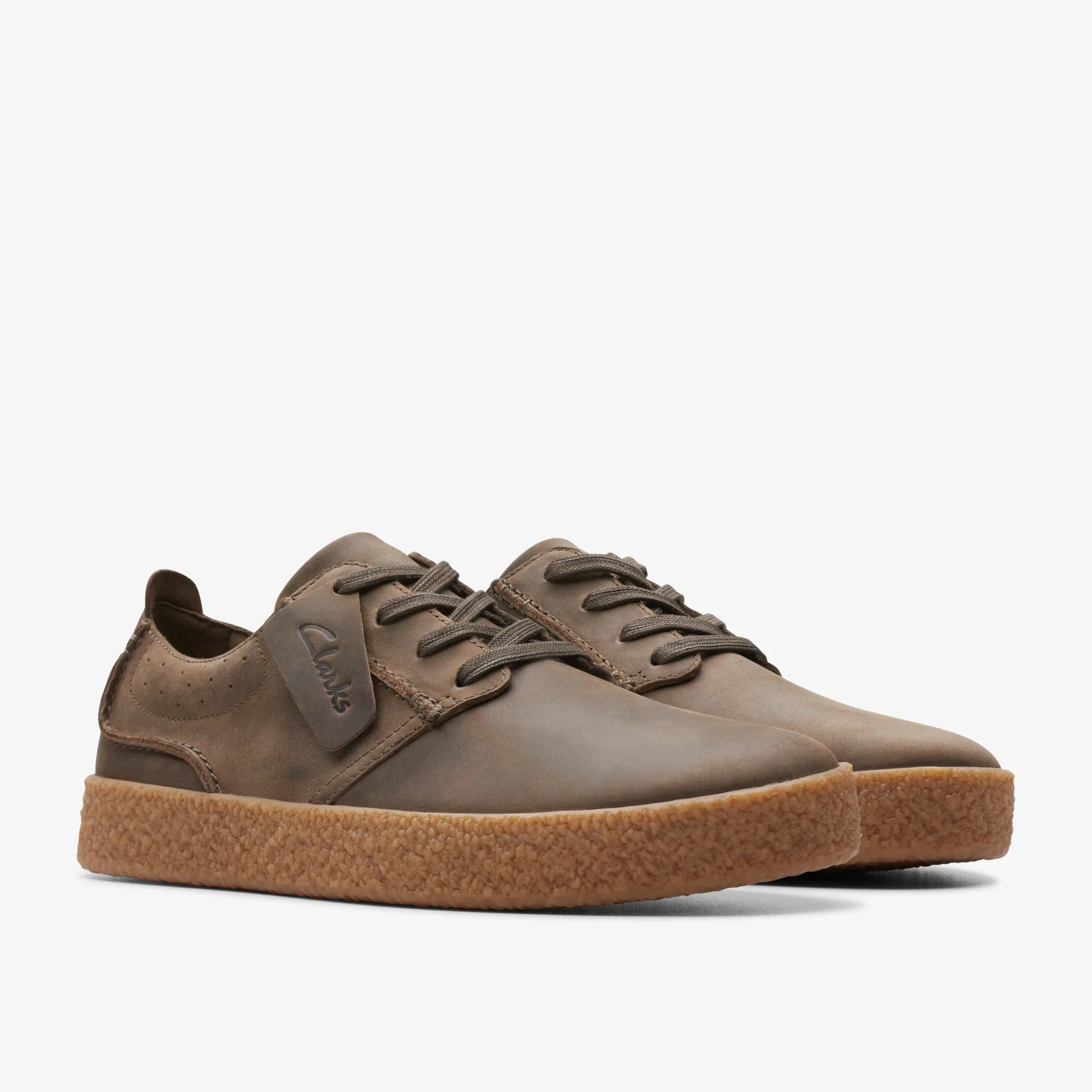 Clarks Streethill Lace Dark Olive Leather Outlet