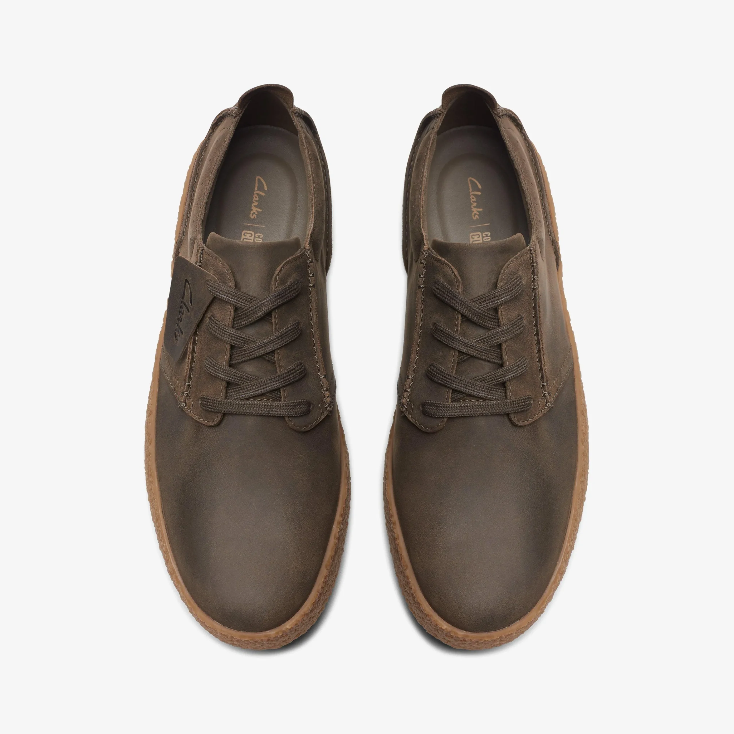 Clarks Streethill Lace Dark Olive Leather Outlet