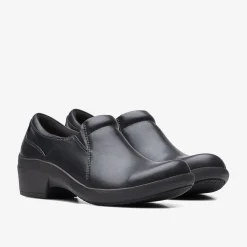Clarks Talene Pace Black Leather Hot