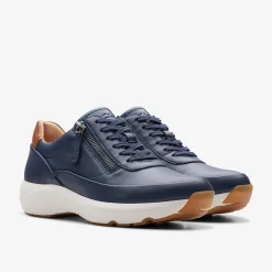 Clarks Tivoli Zip Navy Leather Clearance