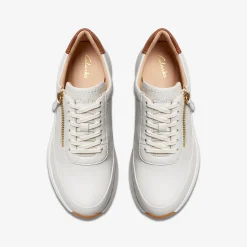 Clarks Tivoli Zip Off White Leather New