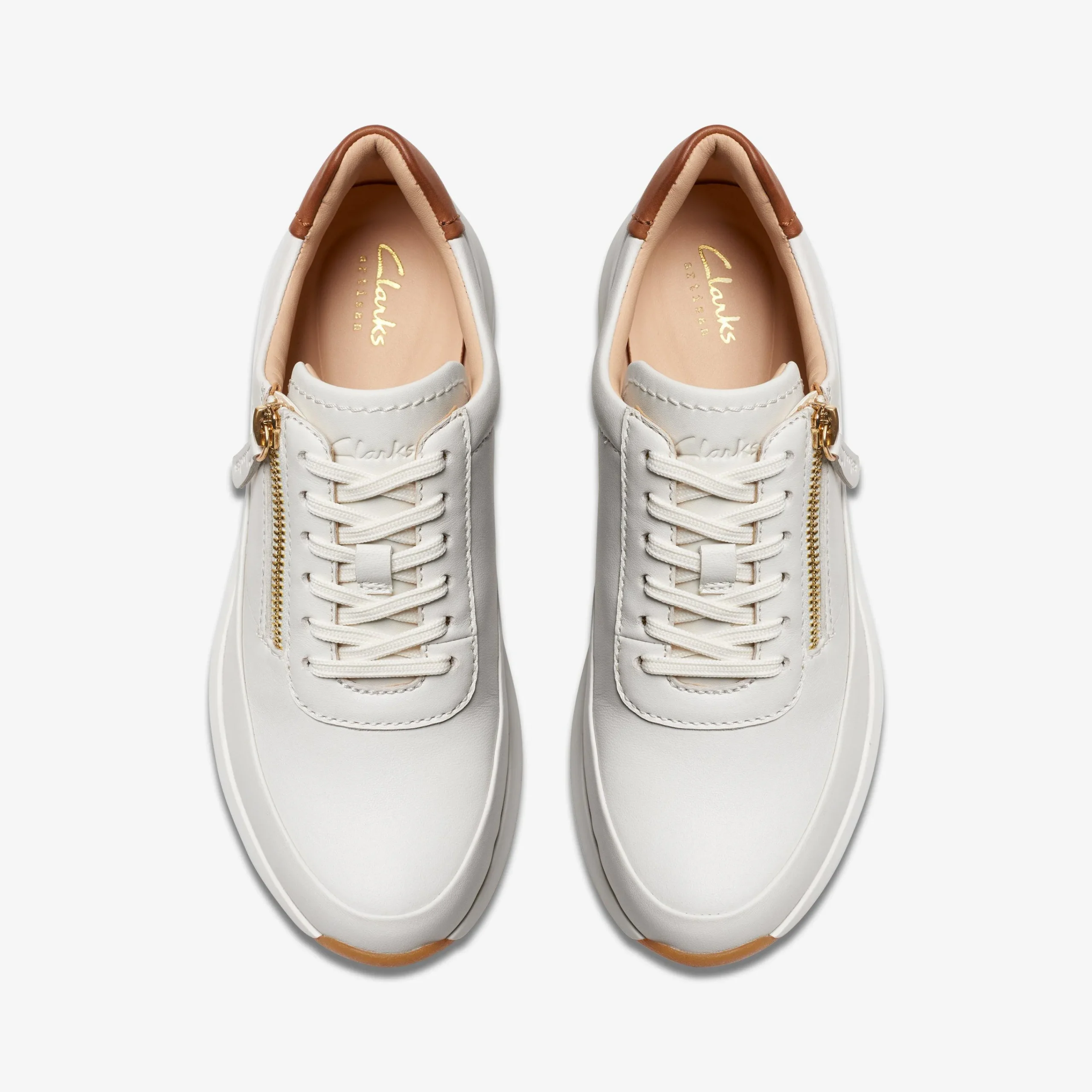 Clarks Tivoli Zip Off White Leather New
