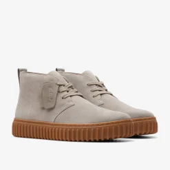 Clarks Torhill Desert Boot Light Grey Suede Flash Sale