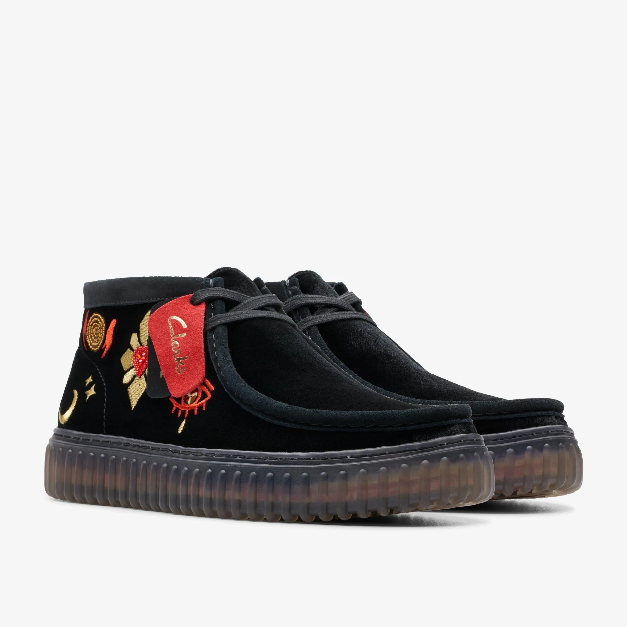 Clarks Torhill Hi Black Velvet Clearance