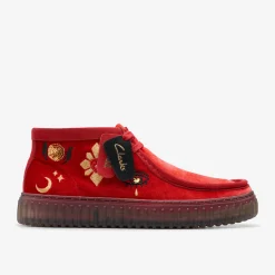 Clarks Torhill Hi Red Velvet New