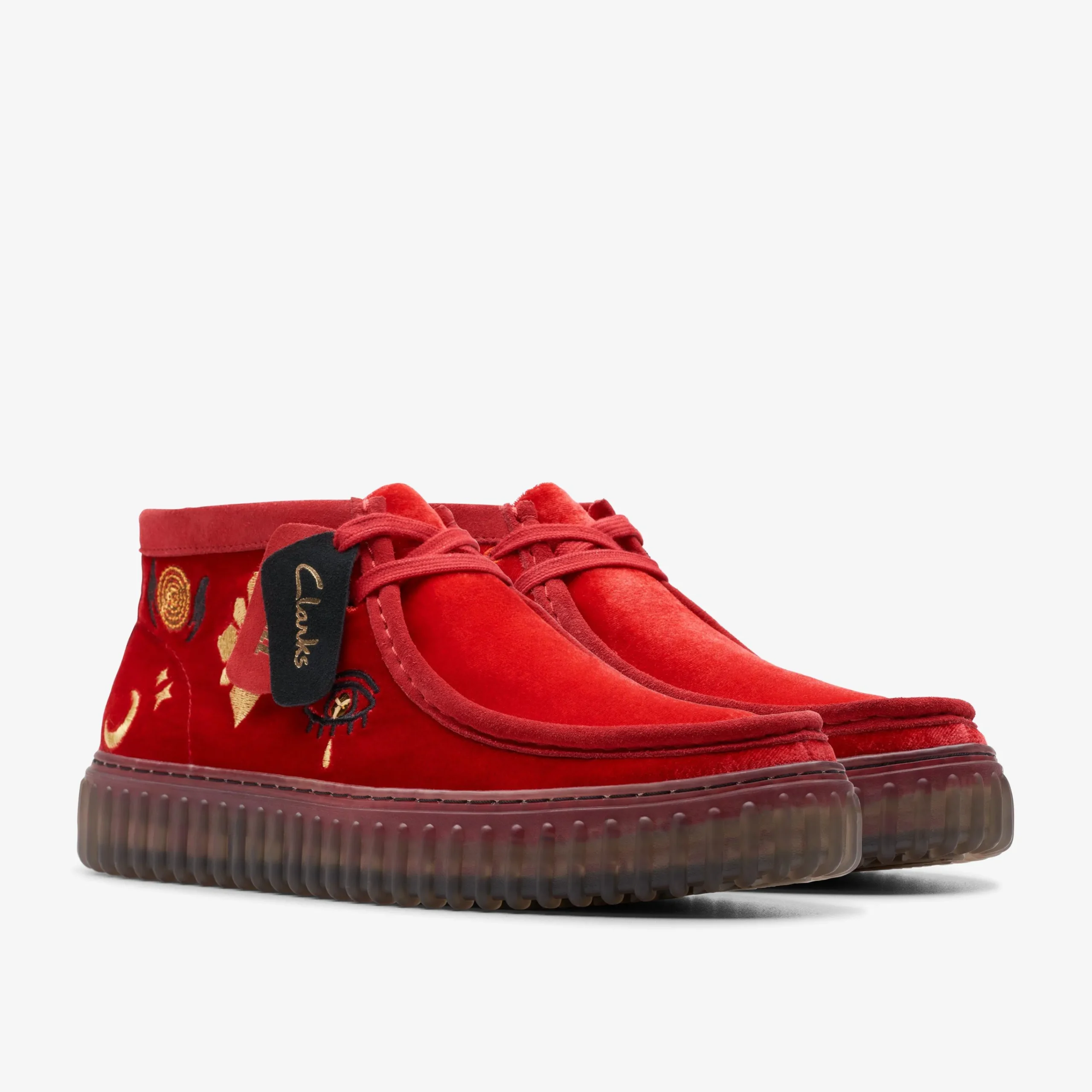 Clarks Torhill Hi Red Velvet New