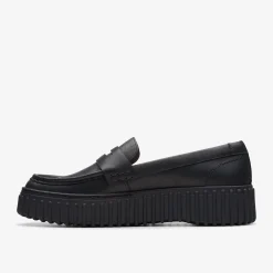 Clarks Torhill Penny Black Leather Shop