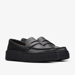 Clarks Torhill Penny Black Leather Shop