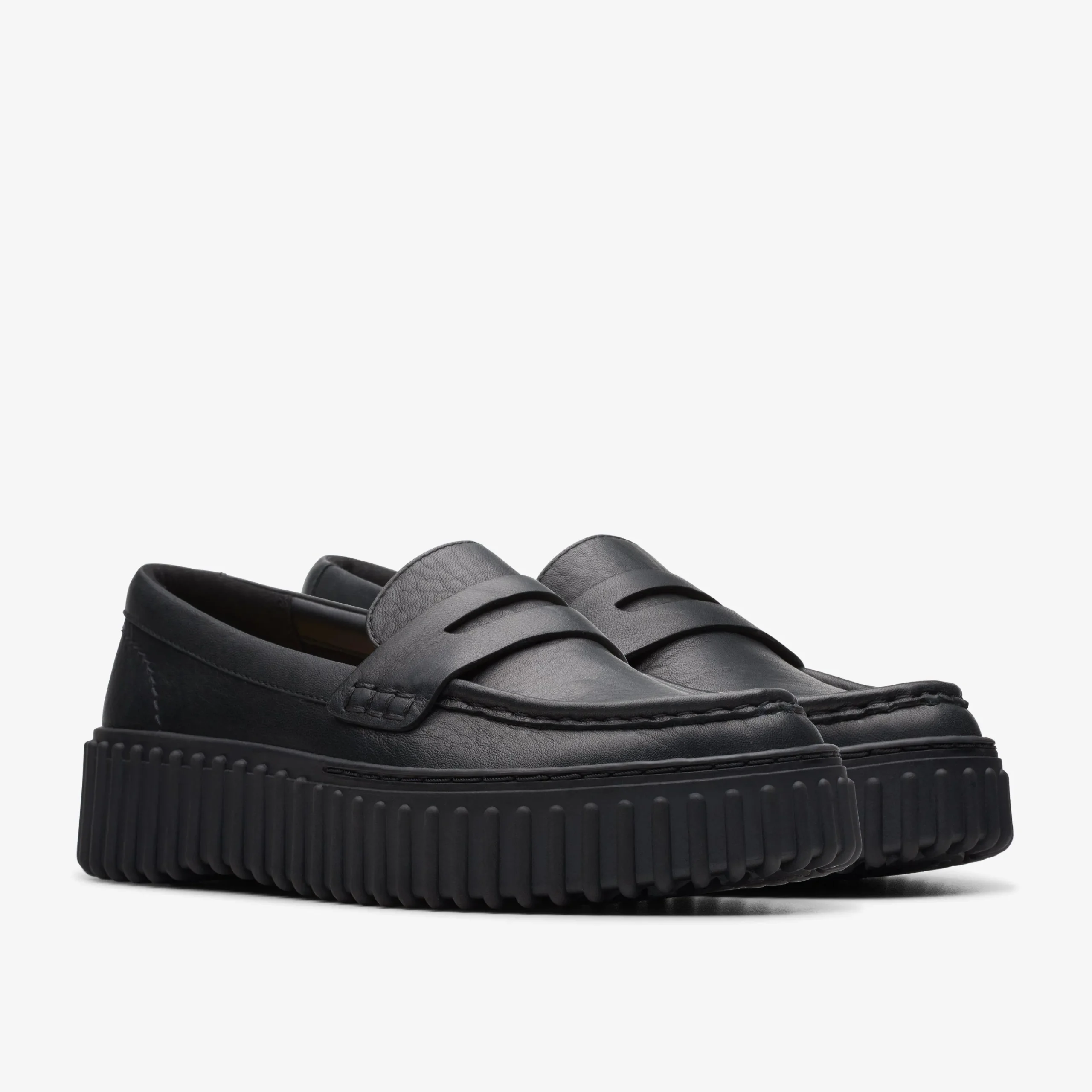Clarks Torhill Penny Black Leather Shop