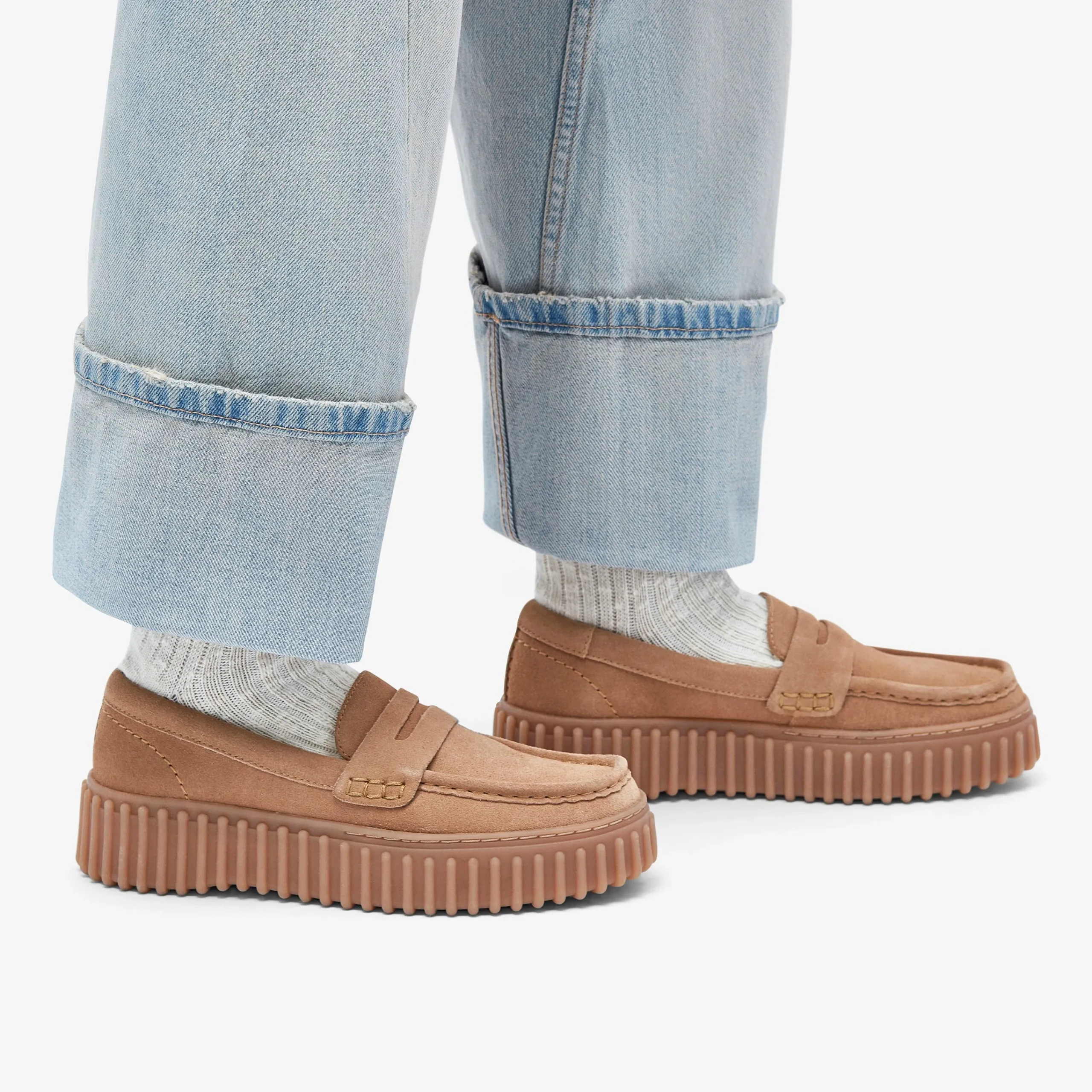 Clarks Torhill Penny Light Tan Suede Store