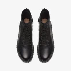 Clarks Torhill Rise Black Leather Fashion