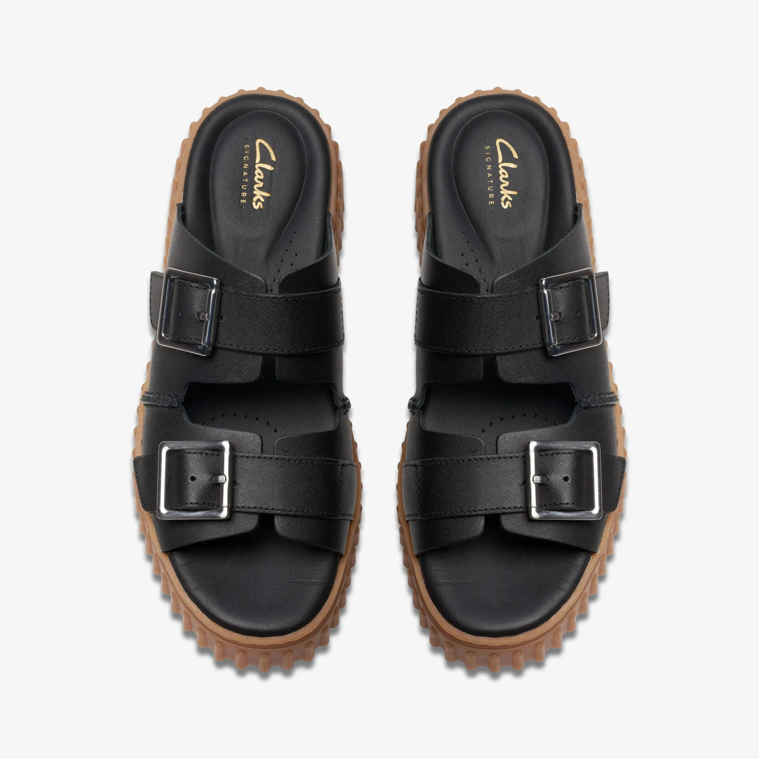 Clarks Torhill Slide Black Leather Cheap