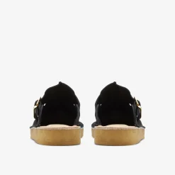 Clarks Trek Mule Black Suede Outlet