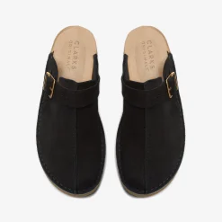 Clarks Trek Mule Black Suede Outlet