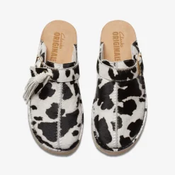 Clarks Trek Mule Cow Print HairOn Online