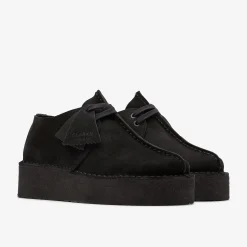 Clarks Trek Wedge Black Suede Cheap