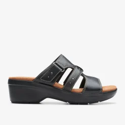 Clarks Tuleah Jane Black Leather Hot
