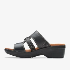 Clarks Tuleah Jane Black Leather Hot