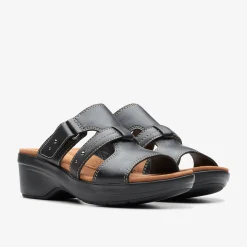 Clarks Tuleah Jane Black Leather Hot