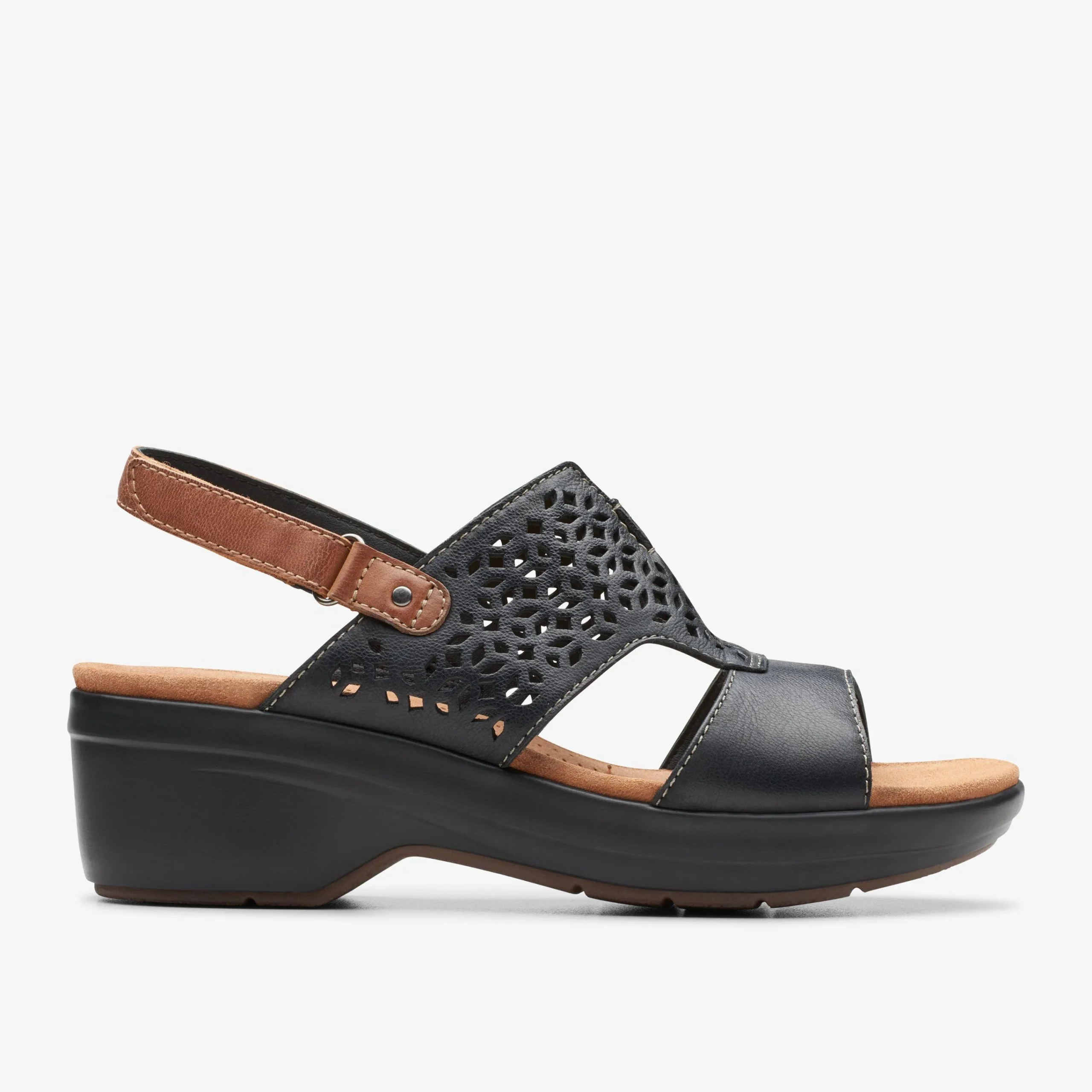 Clarks Tuleah Sun Black Leather Outlet