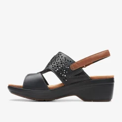 Clarks Tuleah Sun Black Leather Outlet