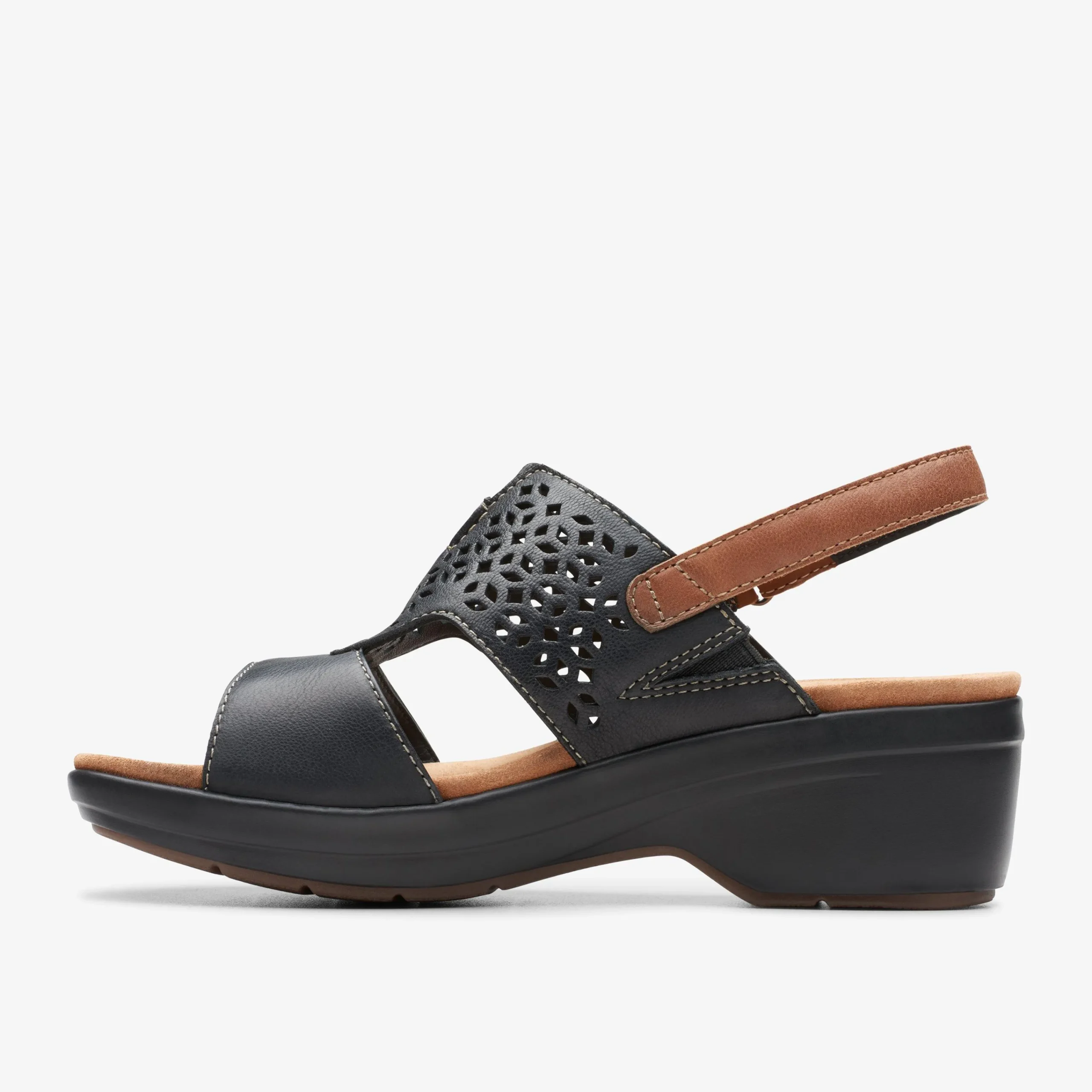 Clarks Tuleah Sun Black Leather Outlet