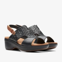 Clarks Tuleah Sun Black Leather Outlet