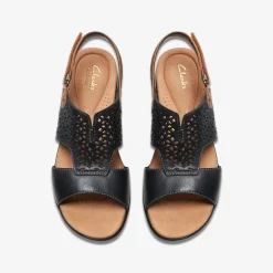 Clarks Tuleah Sun Black Leather Outlet