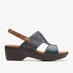 Clarks Tuleah Sun Navy Leather Cheap