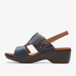 Clarks Tuleah Sun Navy Leather Cheap